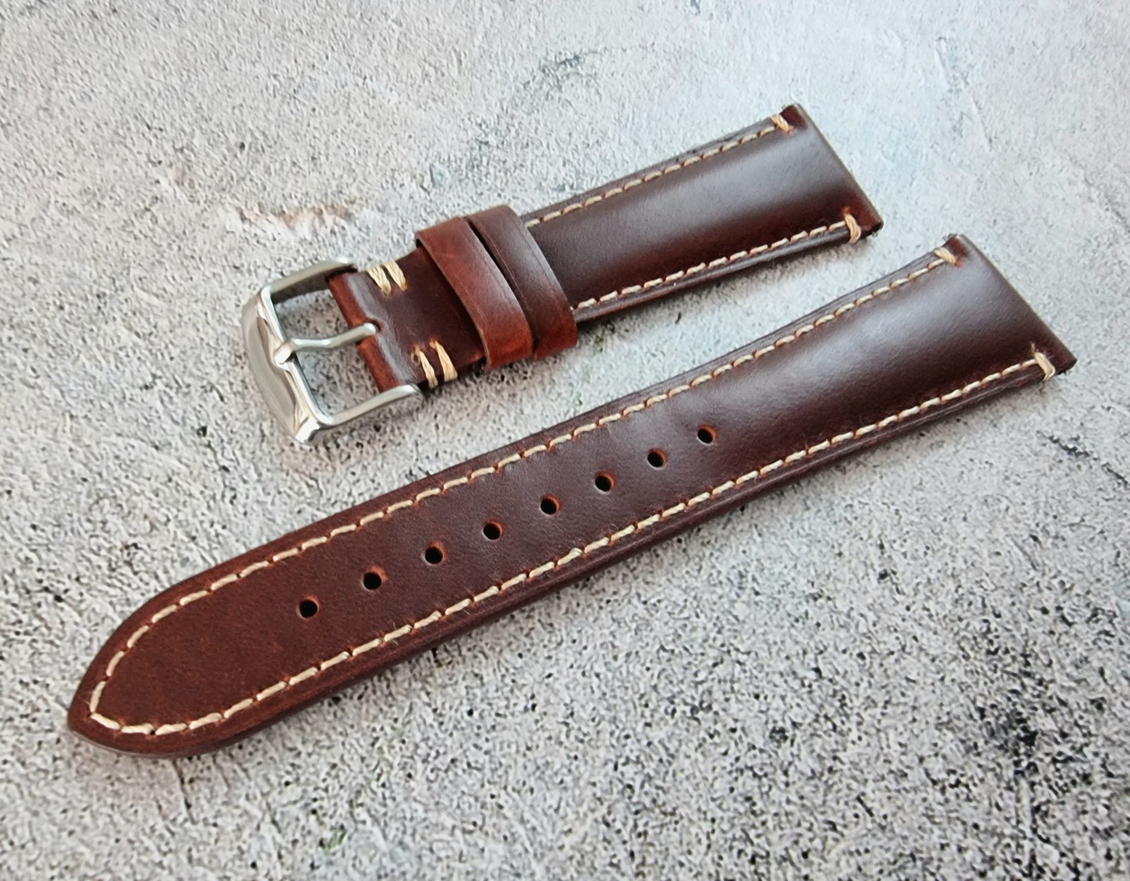 Leather Watch Strap Band Padded Classic 20mm 22mm 24mm Cordovan Retro Vintage UK