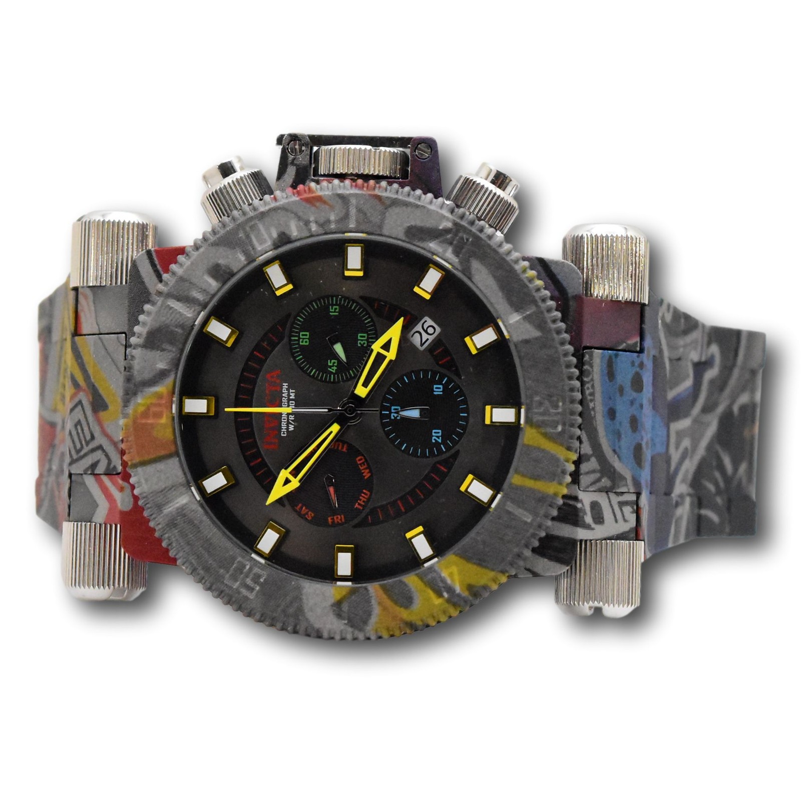Invicta Coalition Forces Graffiti Hydro-Plated Men 51mm Swiss Chrono Watch 26449