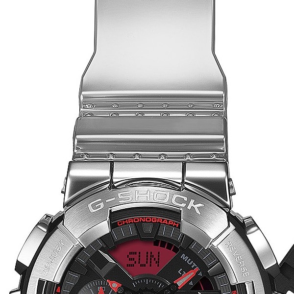 Casio G-Shock GM-110YRA-8AJF Fine Metallic Silver Red Analog Digital Watch
