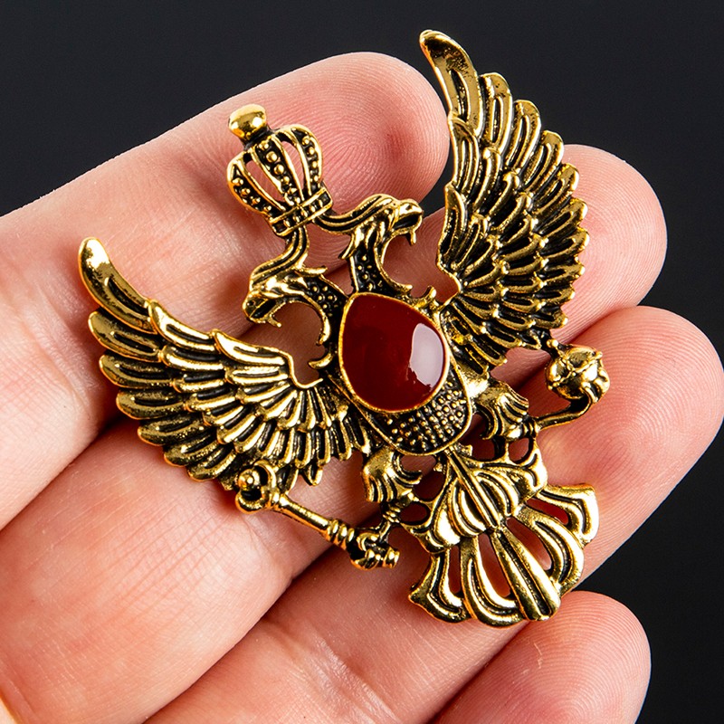 Retro Wing Metal Pin Vintage Eagle Badge Brooch Crown Lapel Pin Men Access JL