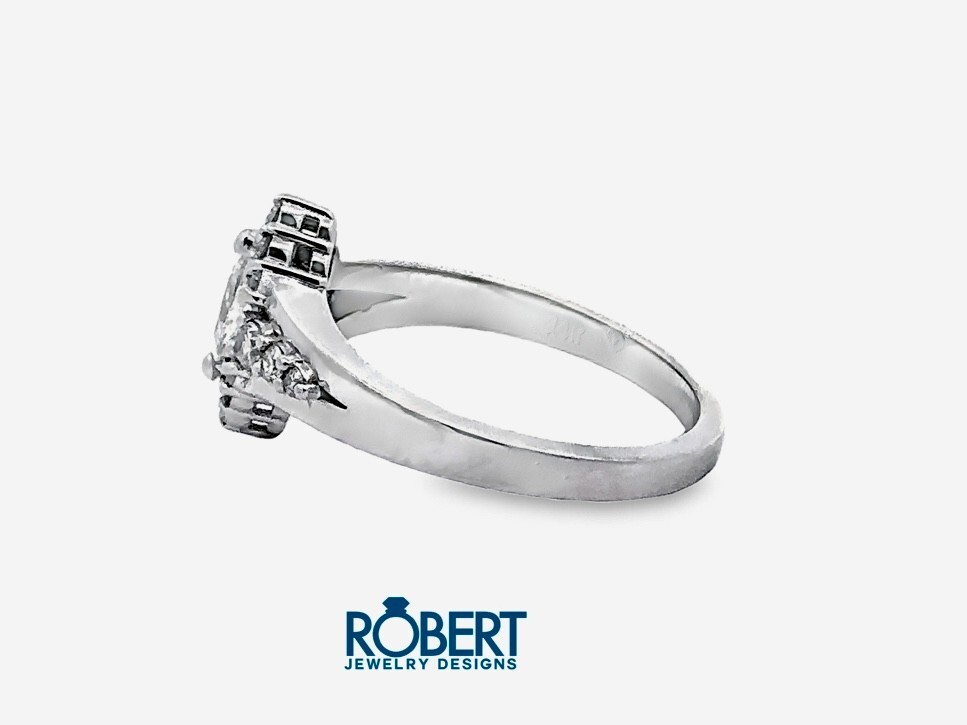 0.44 Ct Natural Diamond Engagement Ring in 14k WhiteGold