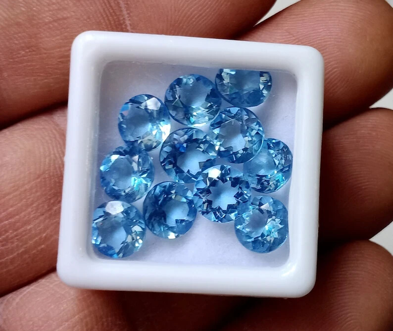 Unheated 50 Ct Natural Santa Maria Blue Aquamarine Round LG Loose Gemstone