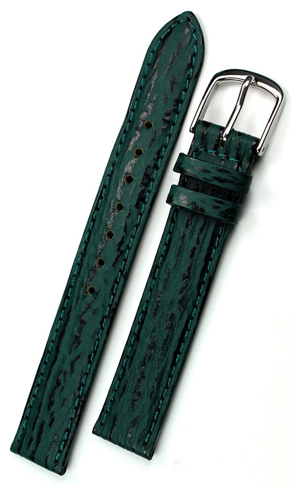 14mm Real Shark leather Band made Germany Graf Watch Strap Green