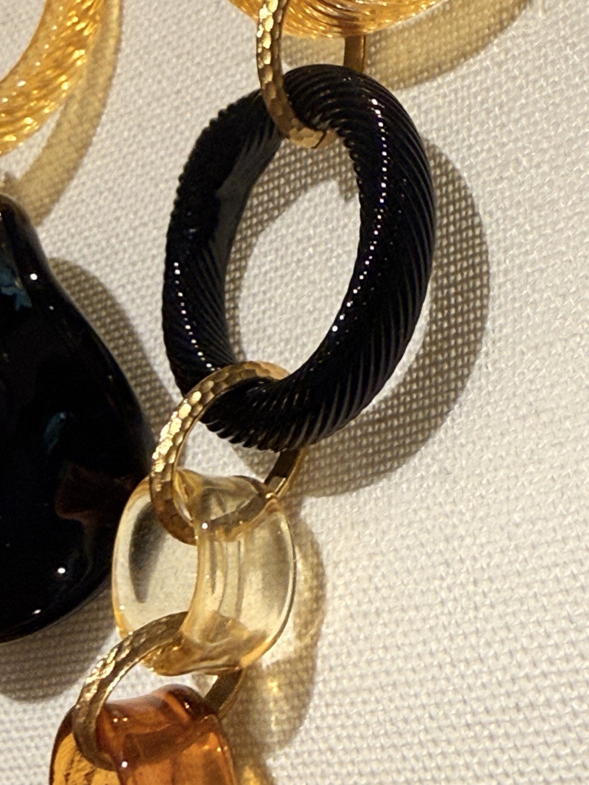Pair Of Antica Murrina Venezia “Shiva” Italy Glass ESTATE necklaces 24k GP .925