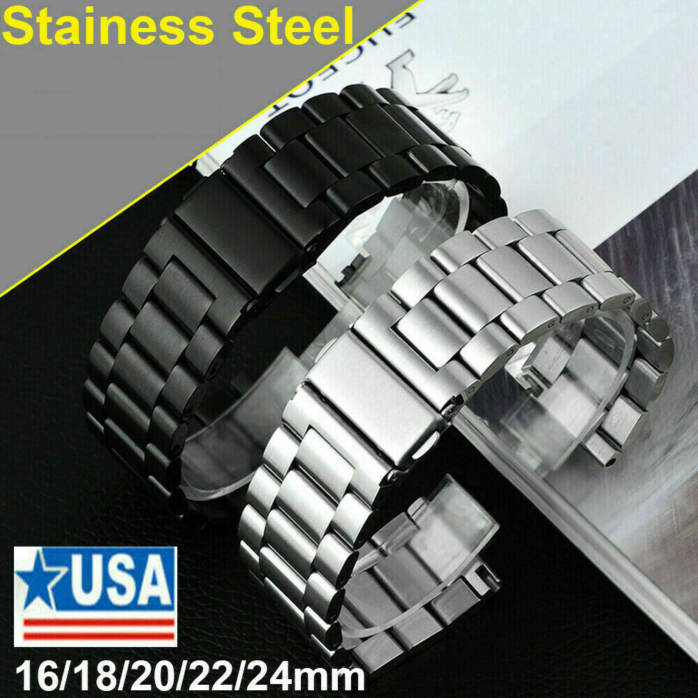 18/20/22/23mm Stainless Steel Metal Bracelet Watch Band Universal Wrist Strap