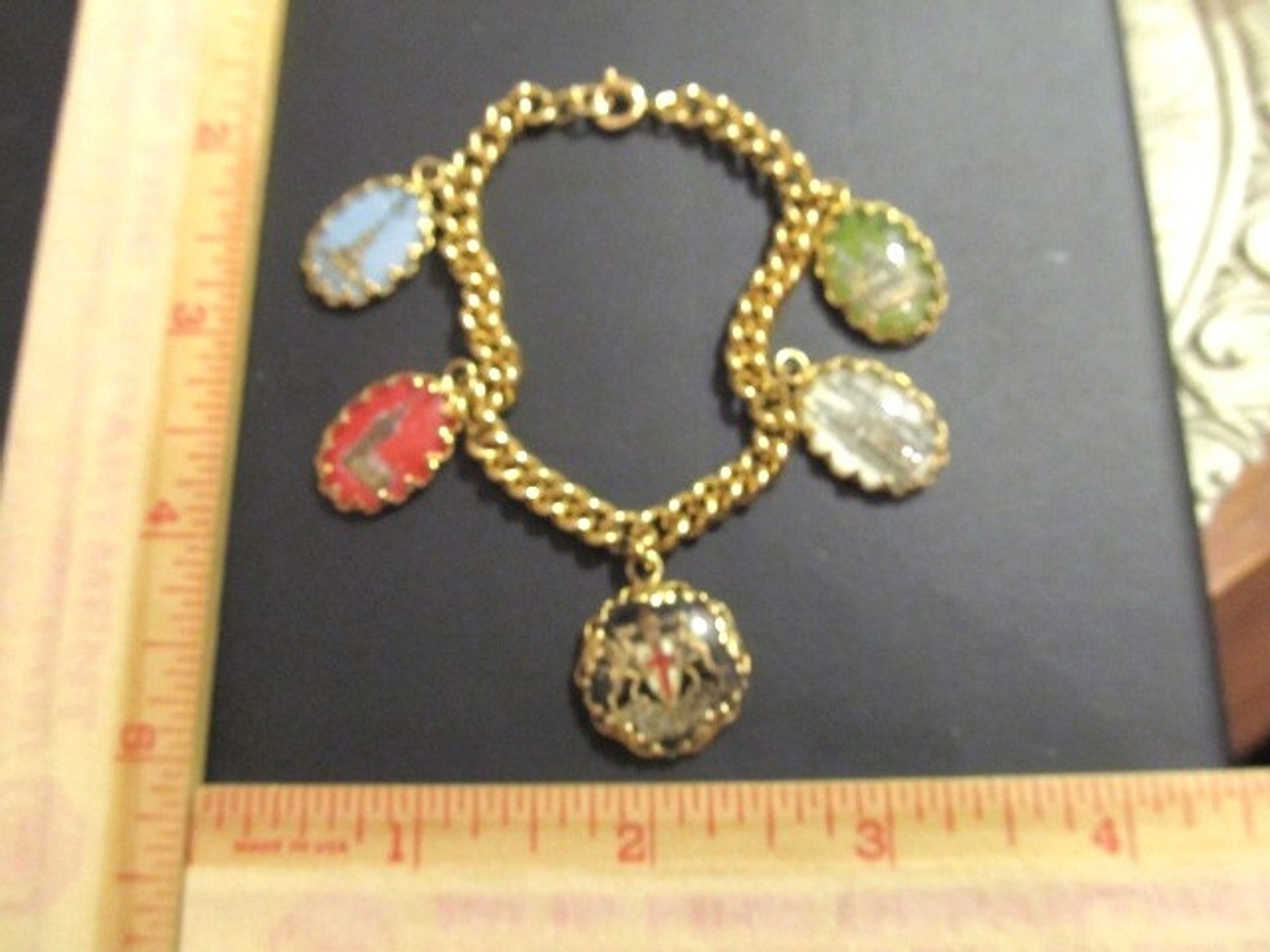 VtG Souvenir Charm BRACELET London Coat of Arms Big Ben Eros +Other Landmarks