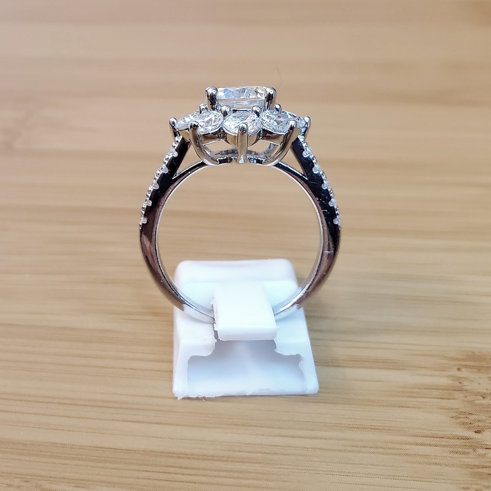 2ct Moissanite Ring Sterling Silver Aurora Borealis Snowflake Sz 8.75