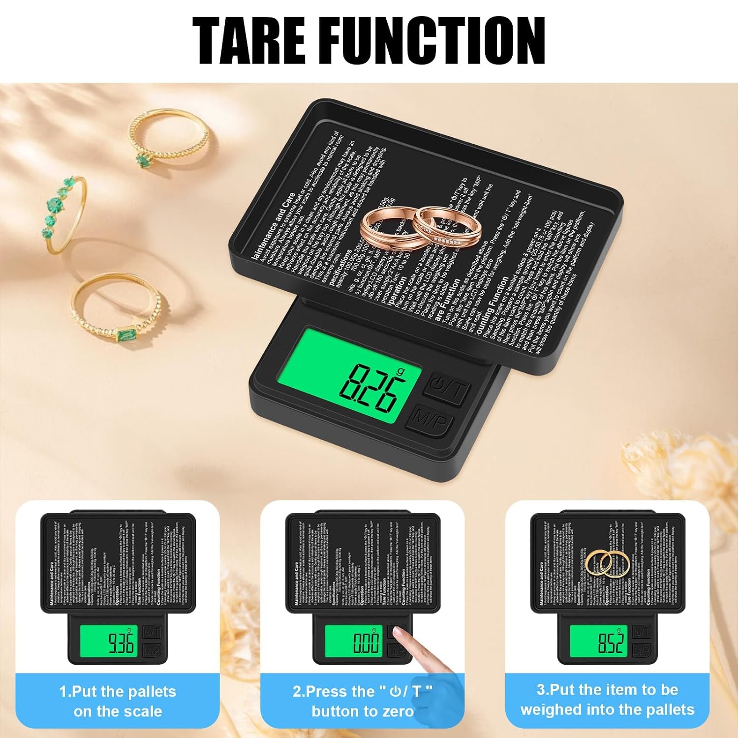 Digital Pocket Scale 1000g x 0.01g, Portable Precision Gram Scale Jewelry Scale