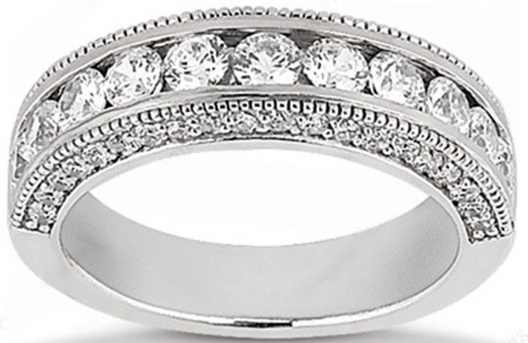 1.79 ct Round Diamond Wedding Gold Ring Anniversary Band F color VS/SI1 clarity
