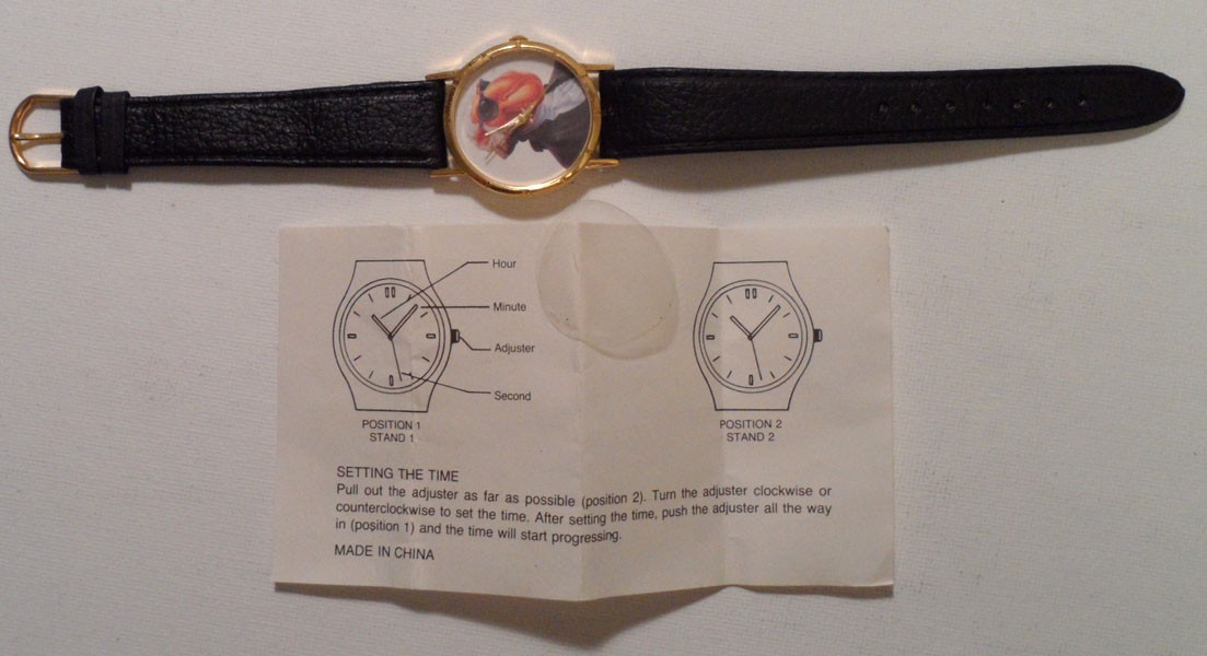 Joe Camel George Washington Watch original package, never used 1995 Leather Band