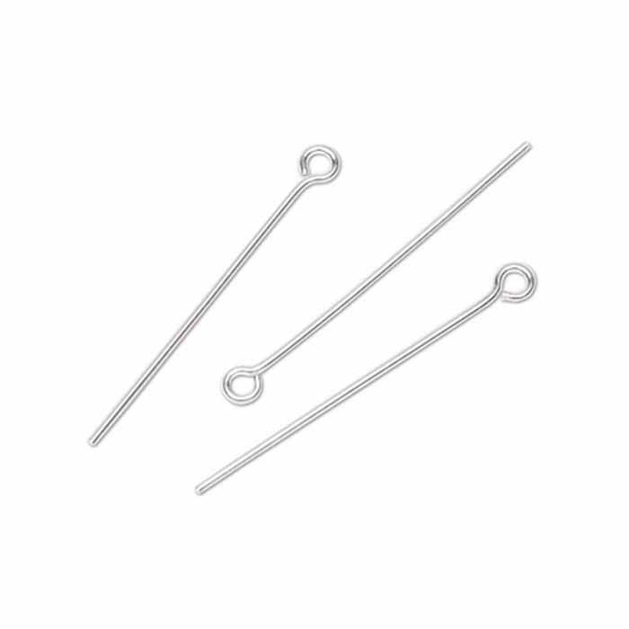 925 Sterling Silver Eye Pins, 24gauge, 1″,1.5″,2″ 50pc pack All lengths Eyepins