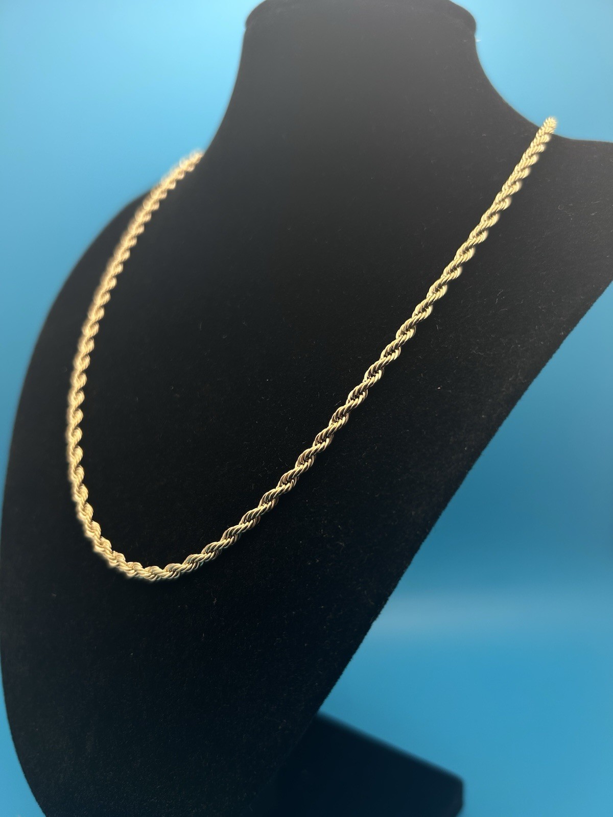 18K Gold Filled Rope Chain Necklace 4mm 22”inch Mens Women’s