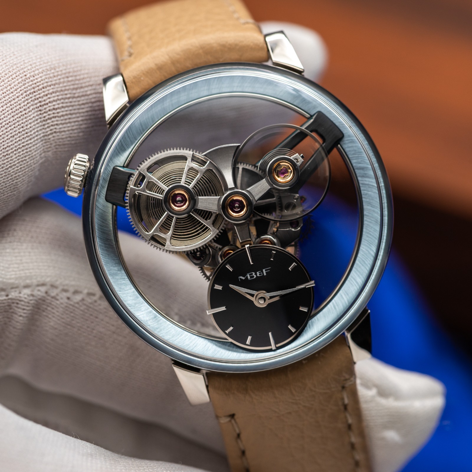 MB&F SP One Platinum 38mm Manual Wind “Three Circles” SP1.PL.BU