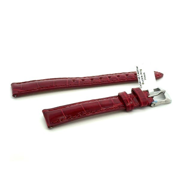 Authentic MICHELE 14mm GENUINE ALLIGATOR Red Watch Band Strap with Buckle-NEW