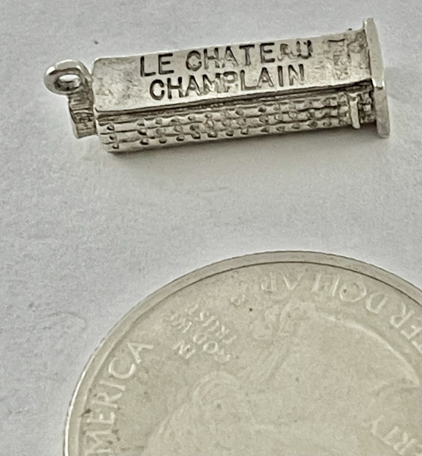 Vintage Le Chateau Champlain Hotel Canada Sterling Silver Bracelet Charm