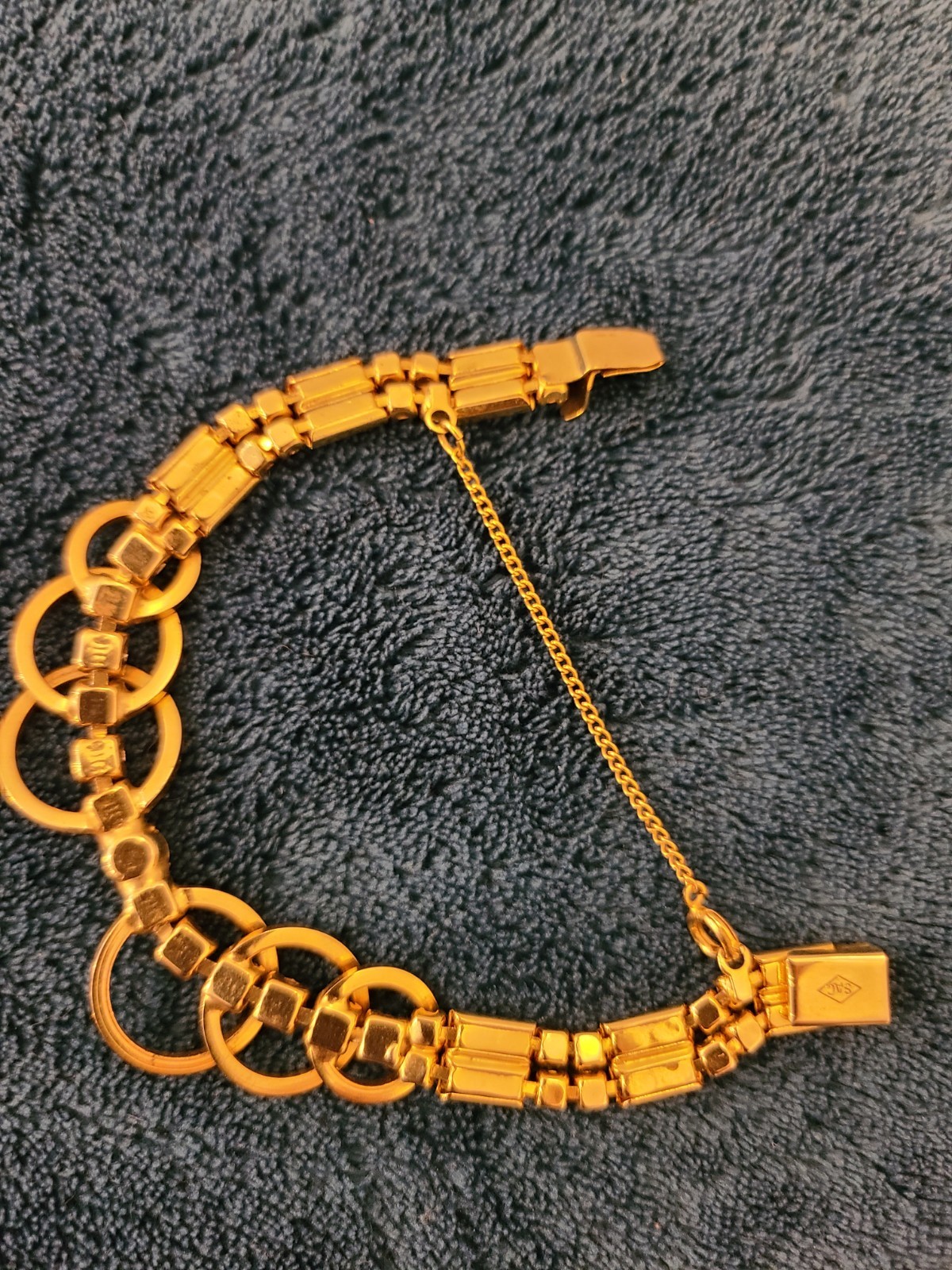 Vtg 1956 Sarah Coventry Celestial Fire Bracelet Gold Tone Rhinestone Signed SaC