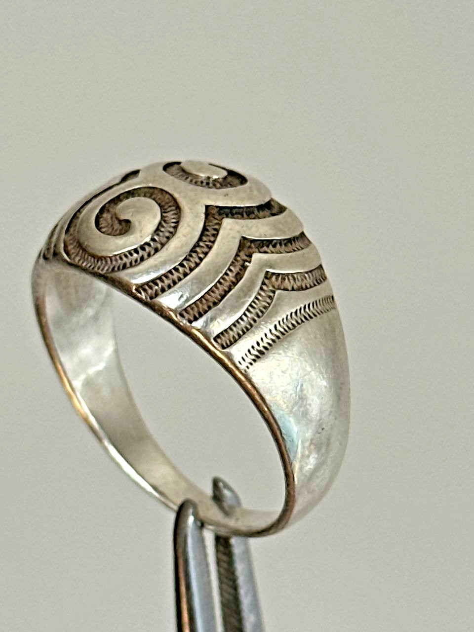 Vintage Soviet 925 Silver Swirl Dome Statement Ring Size 10.5-11 6.00g⁠-287