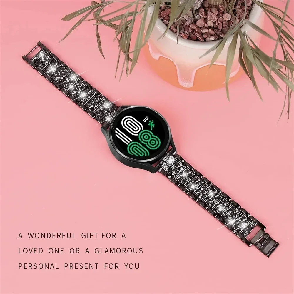 Diamond Bling Metal Band for Samsung Galaxy Watch 8 7 6 5 4 FE 3 41mm Active 1 2