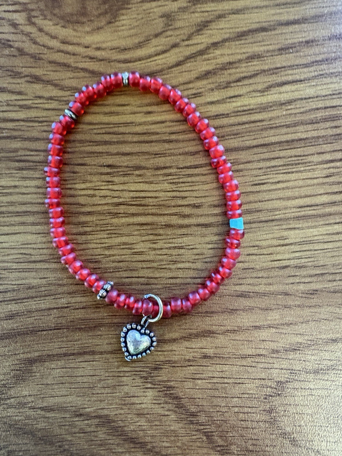 Vintage Set of 5 Stretch Bracelets Silver Red Turquoise Burgundy Boho/Southwest