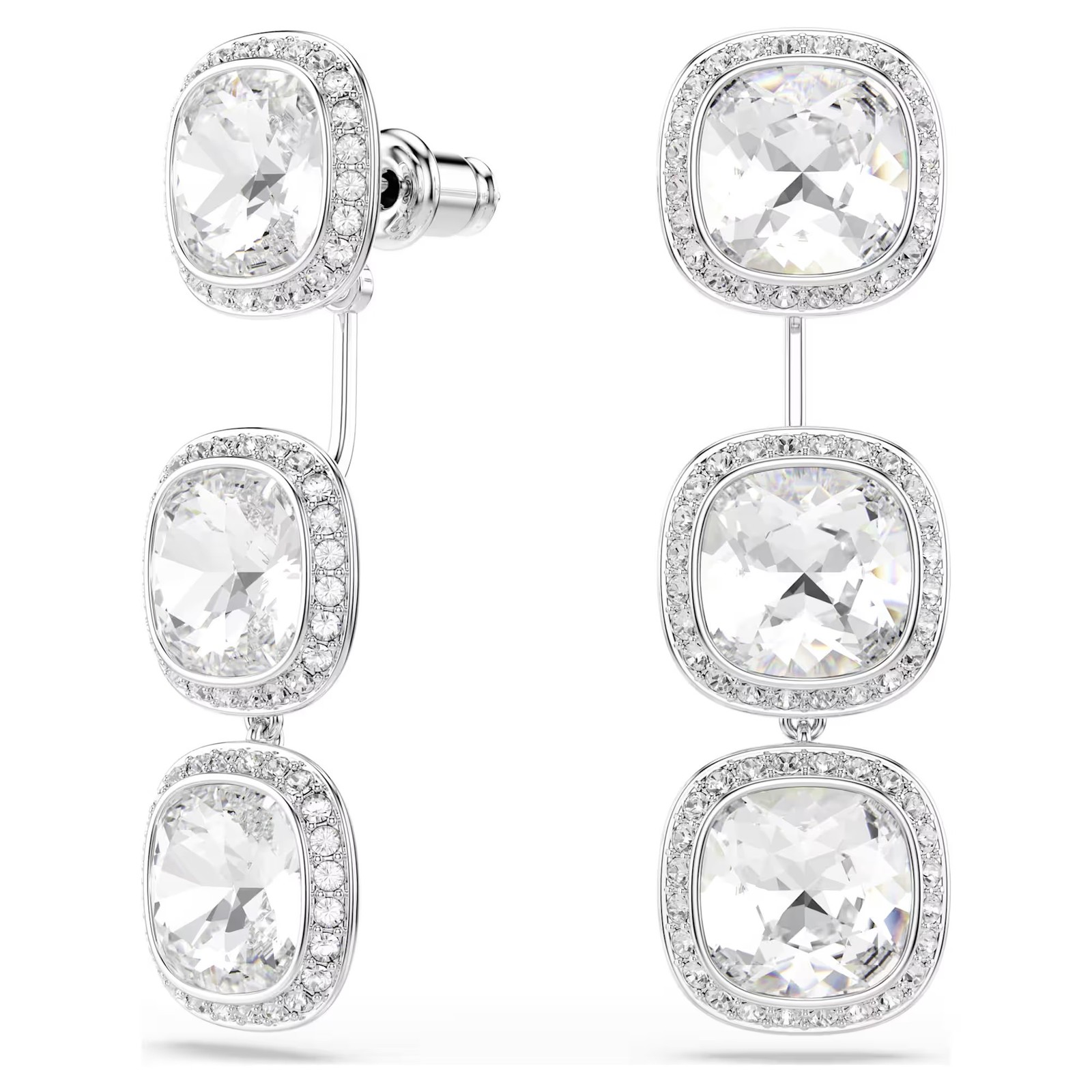 Swarovski Crystals Una Angelic Earrings Cushion Cut White Rhodium Plated 5754342