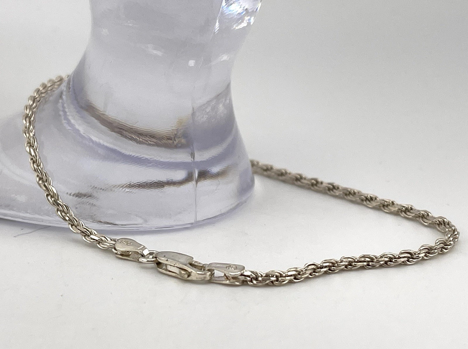 ITALIAN 925 Sterling Silver 9” rope Bracelet. Weight 5 Grams lobster Clasp