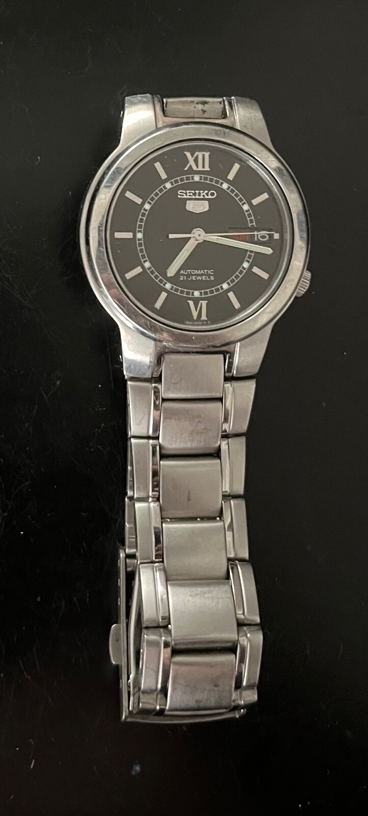 Seiko 5 Sports Men’s Black Automatic Watch – SNK361