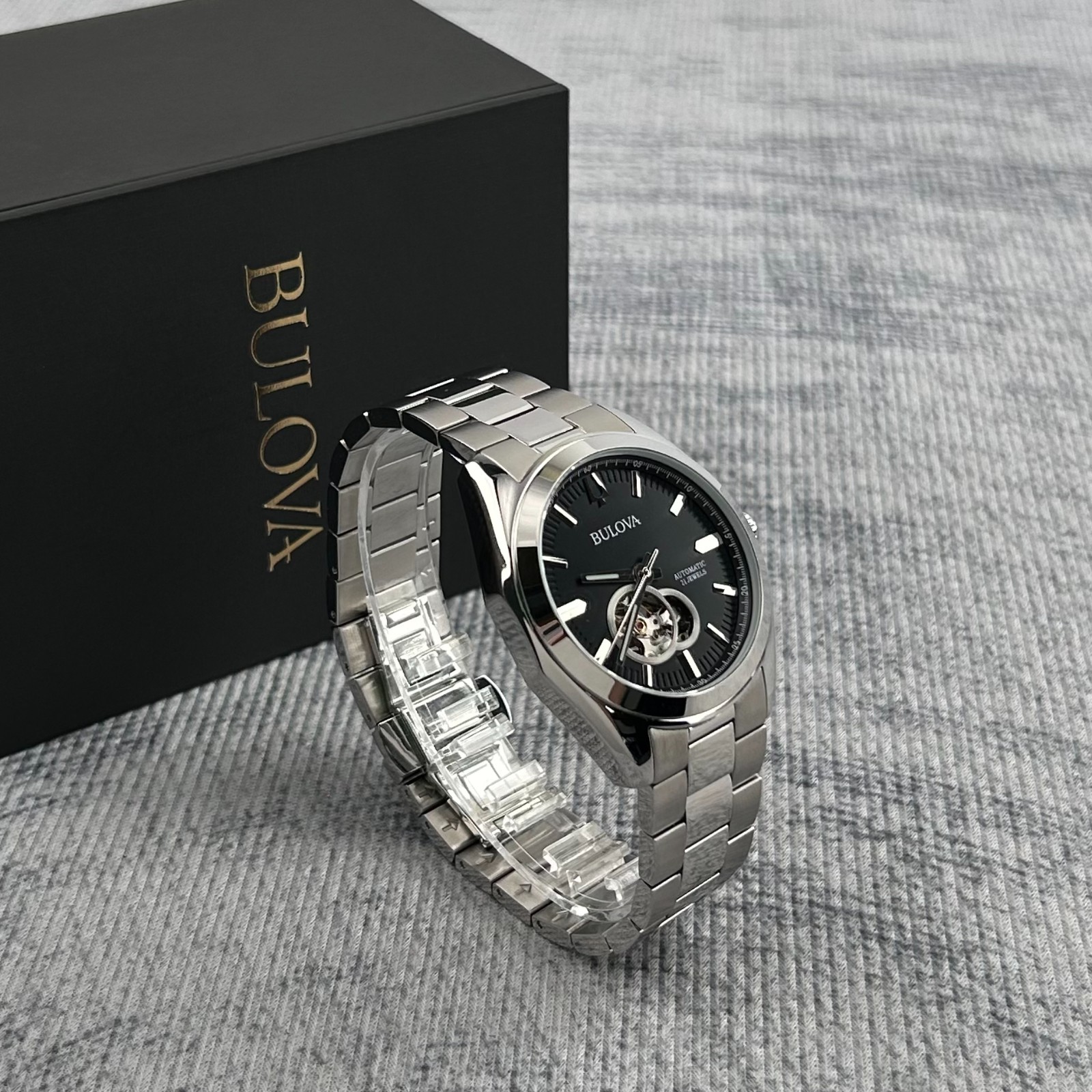 Bulova Surveyor 96A270 Men’s Classic Black Dial Automatic Watch 42mm