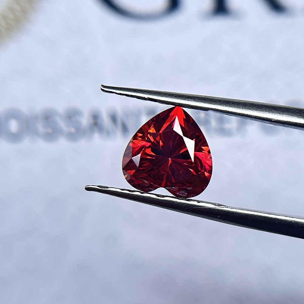 1PCS Heart Cut Garnet 3x3mm-11x11mm Loose Moissanite Stone for Jewelry Making
