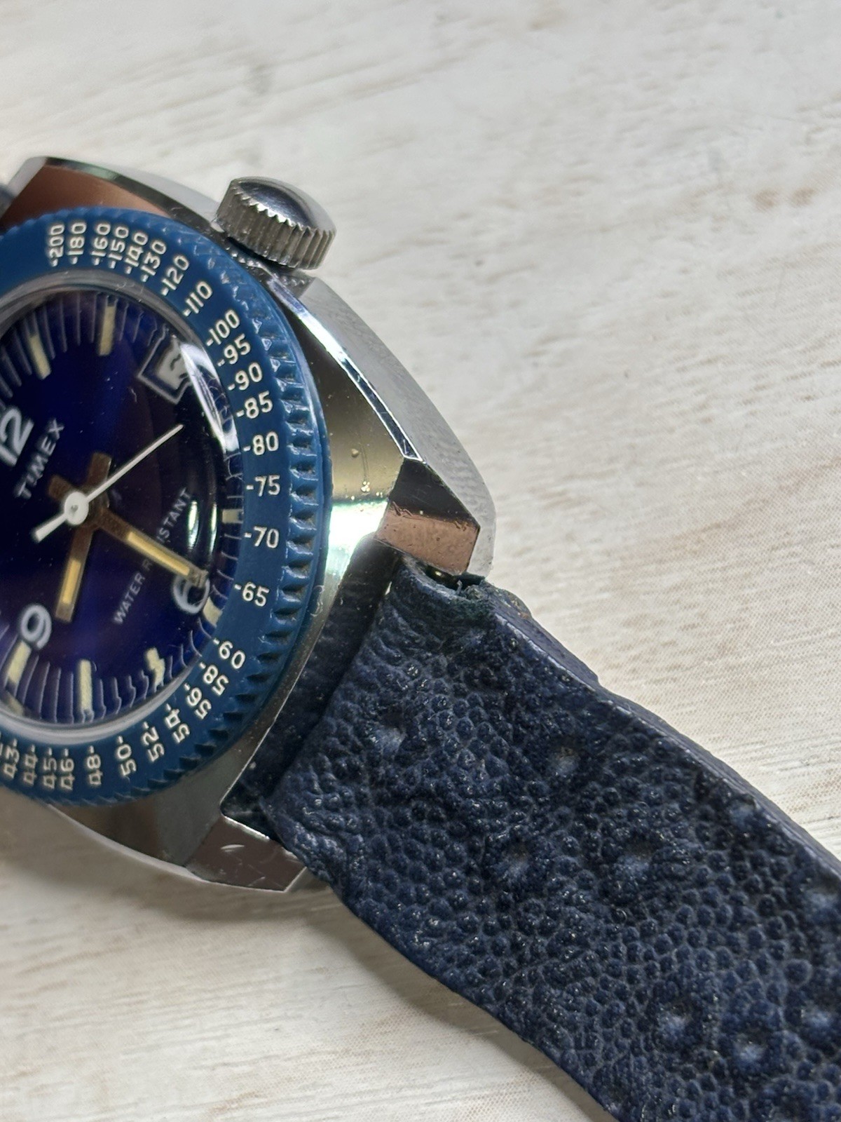 Vintage 1970’s Timex Sprite Nurse Doctor Watch 23776 Blue Pulsations Bezel 31mm