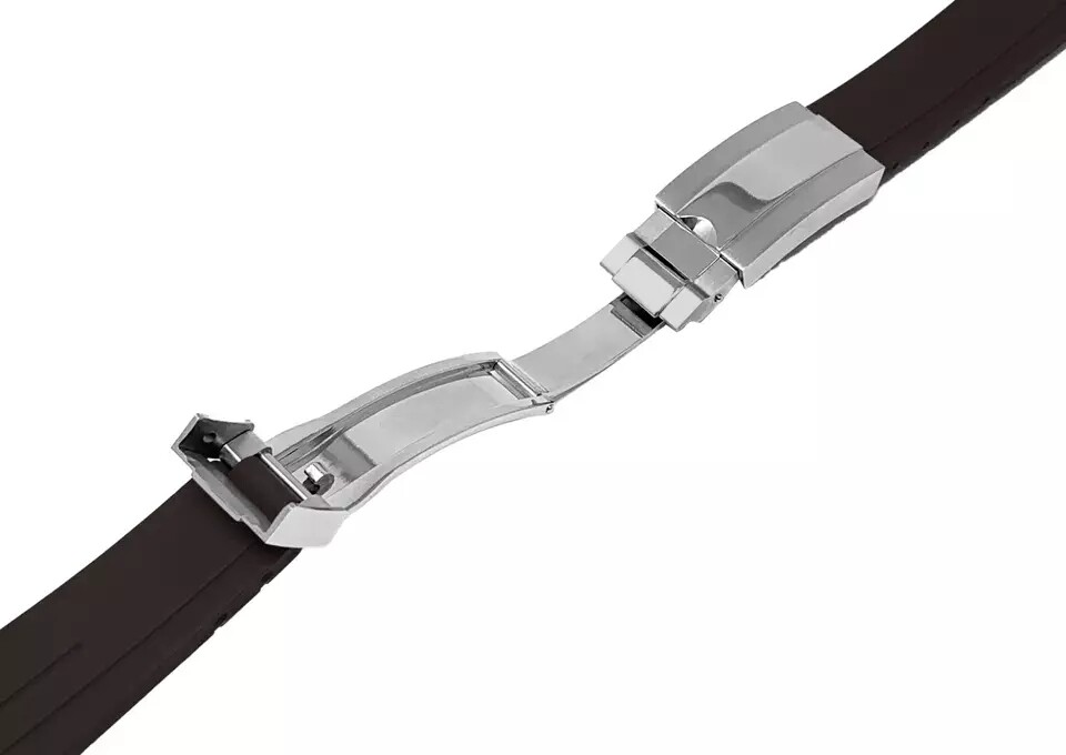 20mm Curved End Silicone Watch Band Rubber Strap for Rolex with Clasp or Without