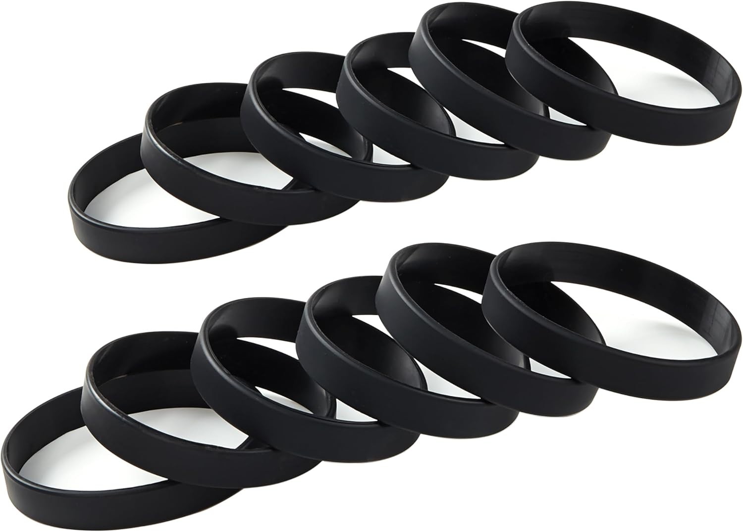 Creative Black Silicone Bracelets – 12-Pack, Perfect for Events & Everyday Use