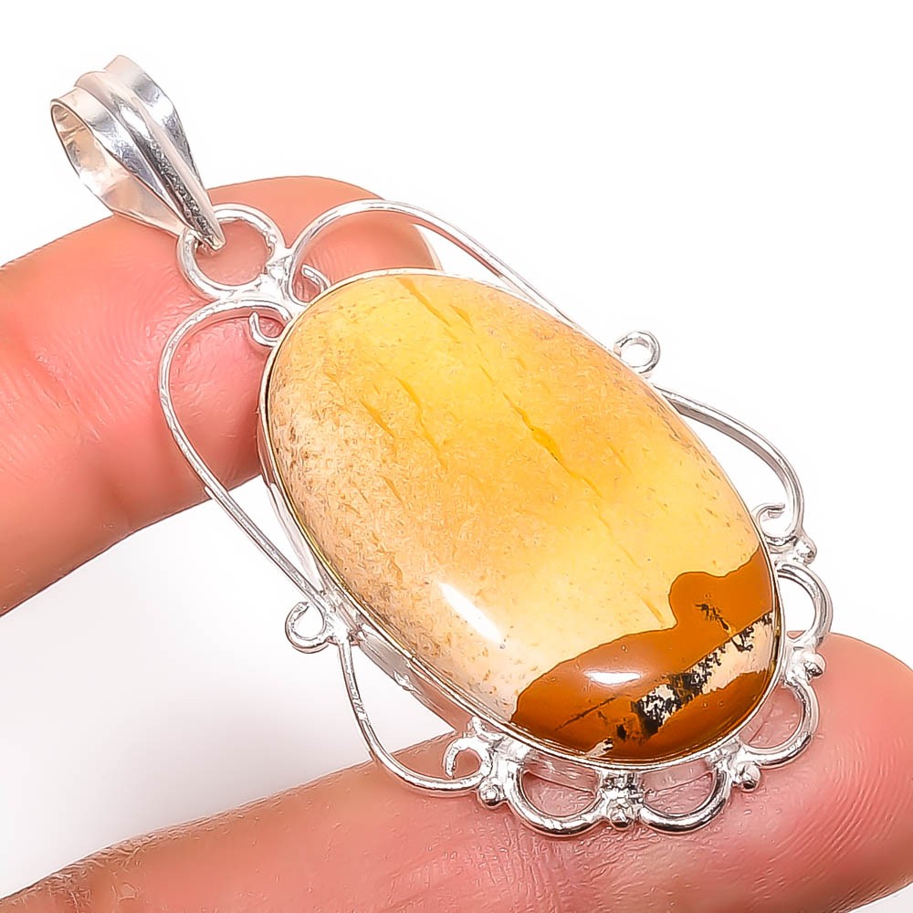 Picture Jasper- Oregon 925 Silver Plated Handmade Pendant 2.34″ P40