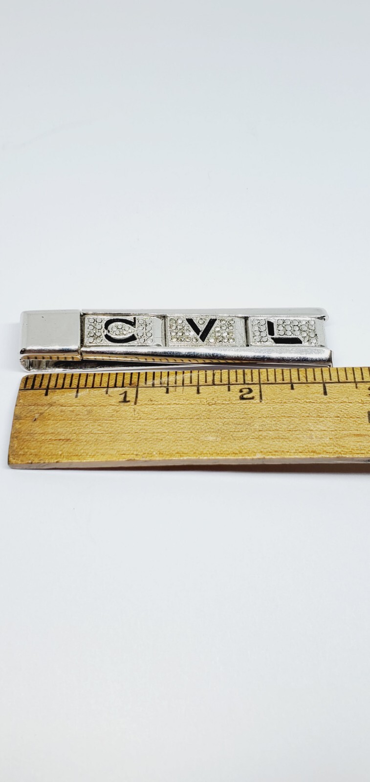 Vintage Sterling Silver KIMLER & DANIELS Marcasite Cufflinks & Tie Bar Clip (51)