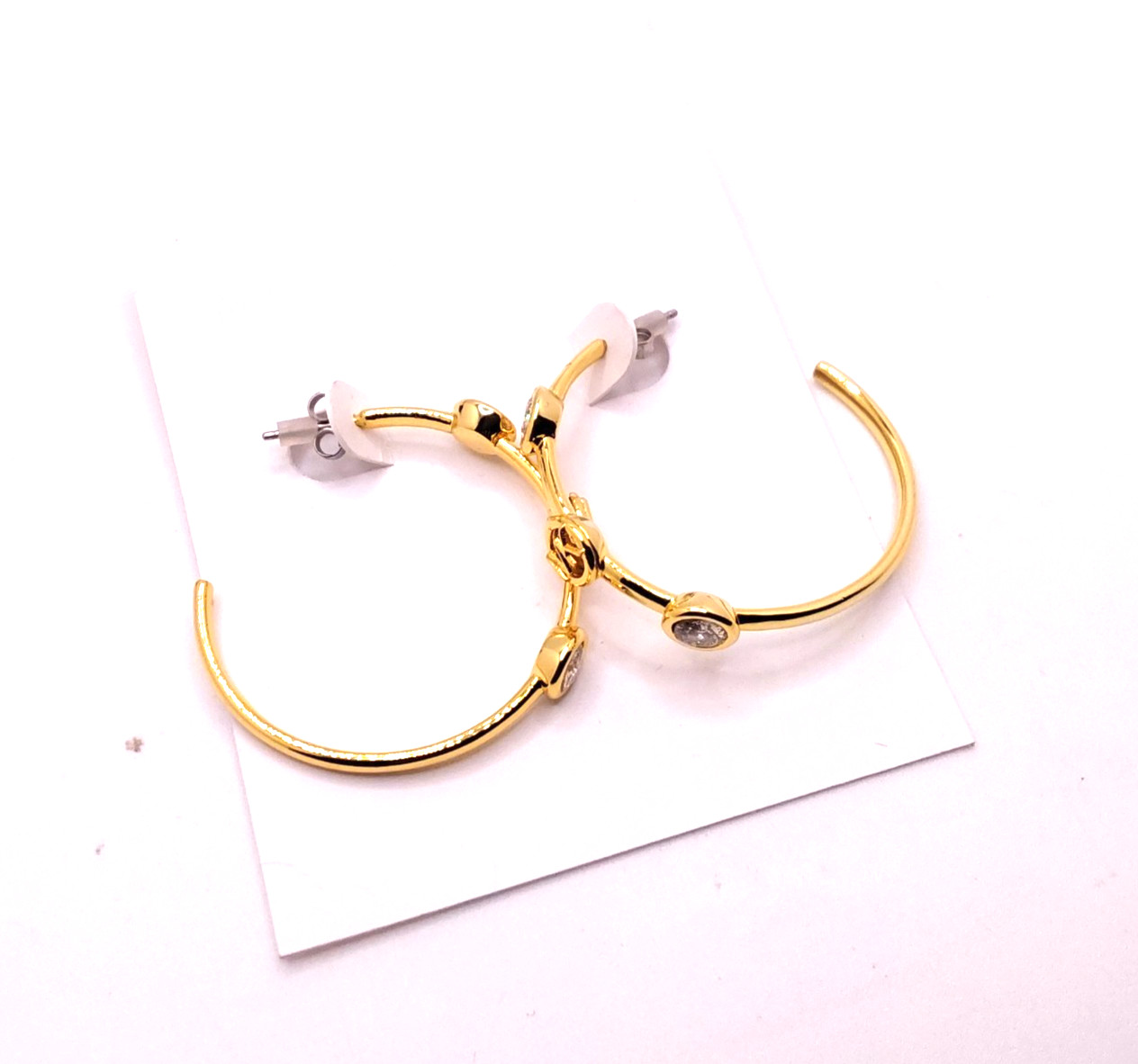 Michael Kors Evelyn Gold Tone Medium Open Hoop Earrings