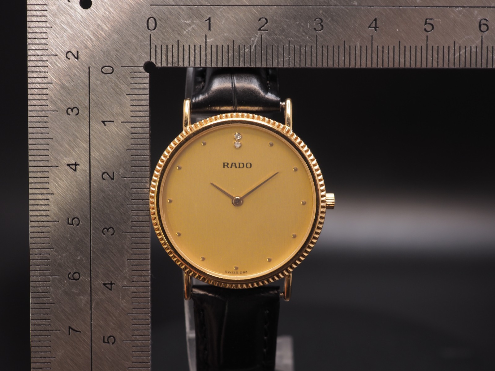 Vintage N MINT Rado 204.3608.2 Gold Dial Qz 32mm Womens Watch JAPAN Limited