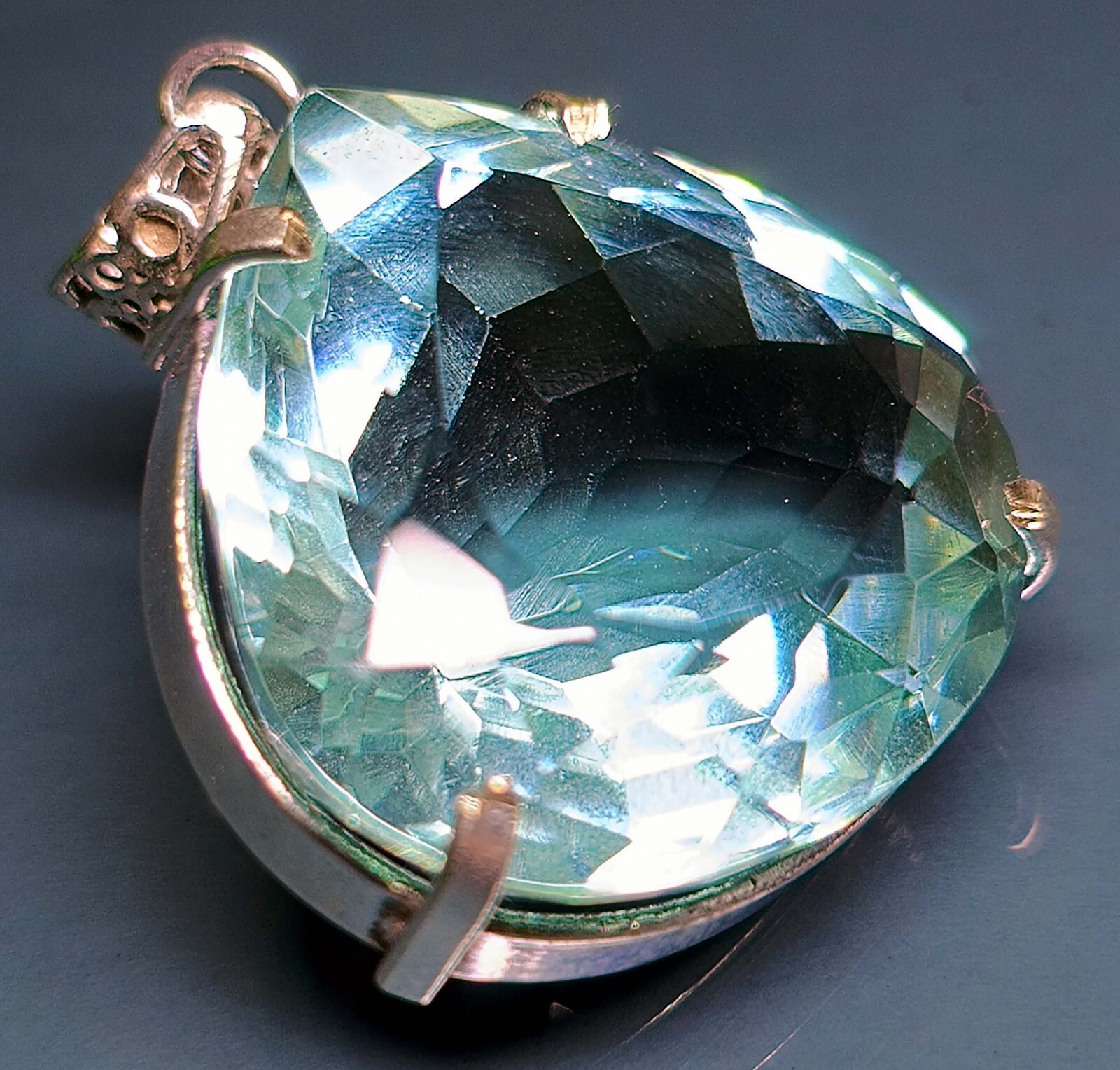 Water Blue Topaz Pear Cut 112.20 Ct Locket EGL Certified Natural Gemstone PD017