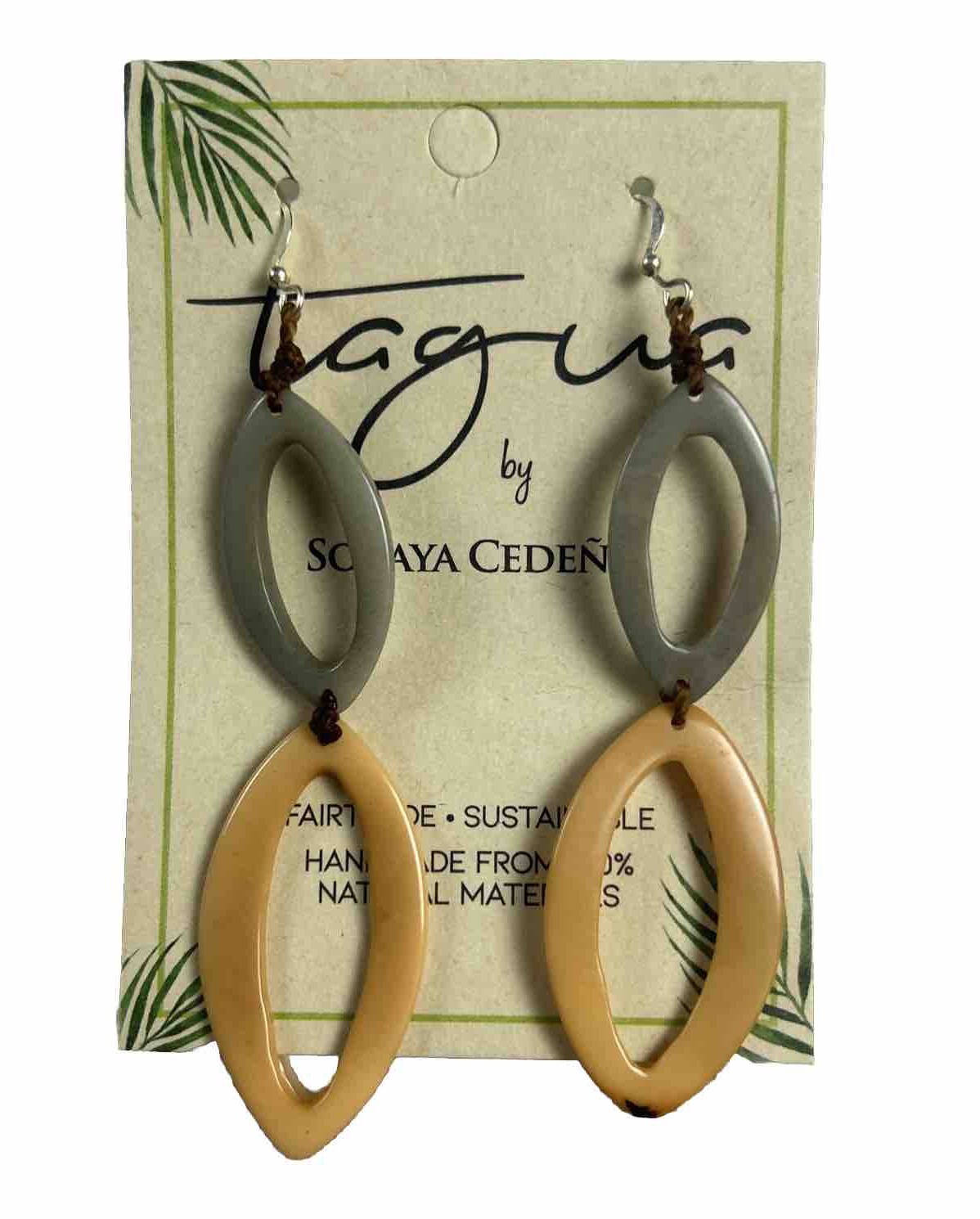 Fair Trade Tagua Nut Organic Earrings Jewelry (Sustainable & Eco-Friendly)