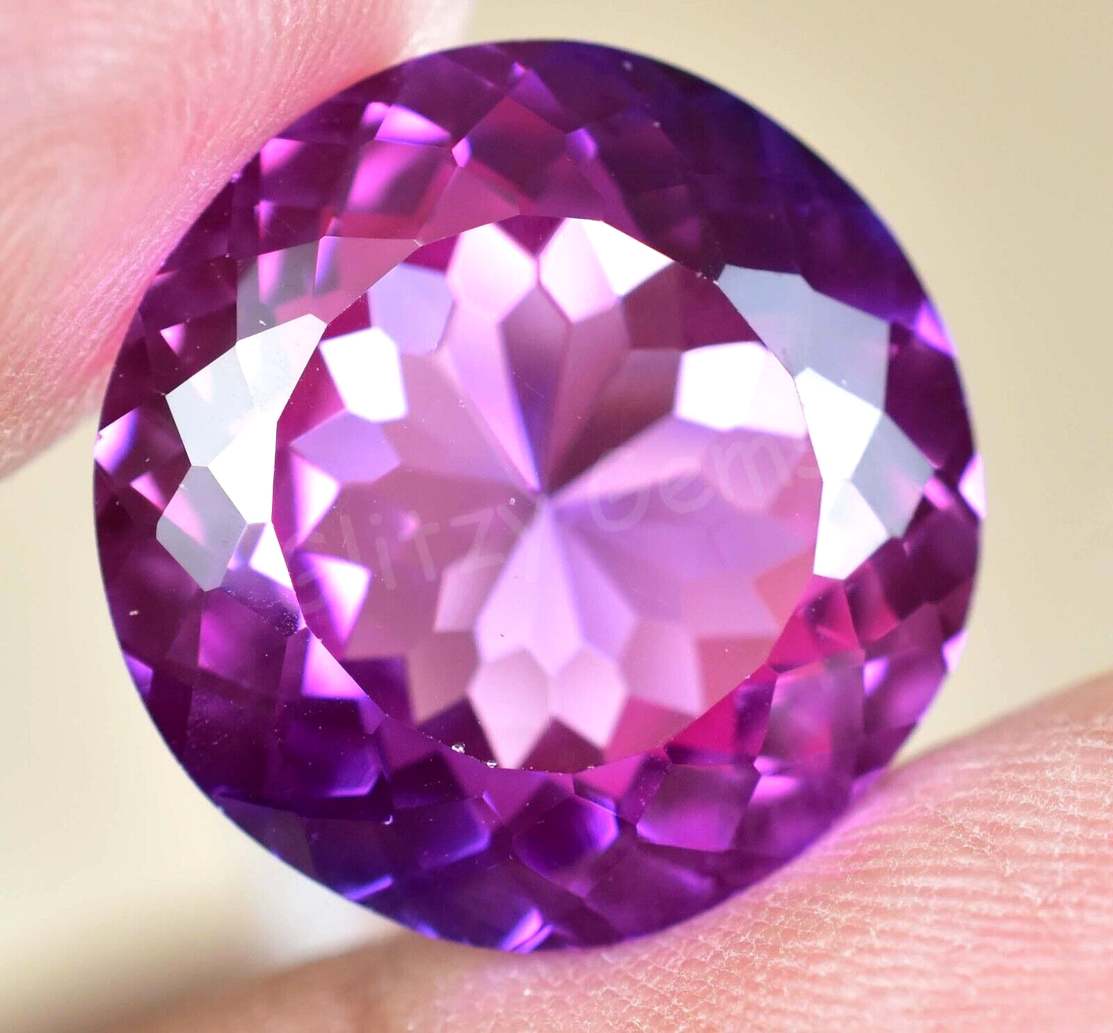 Natural Boysenberry Sapphire 20.60 Ct Round Certified Flawless Loose Gemstone