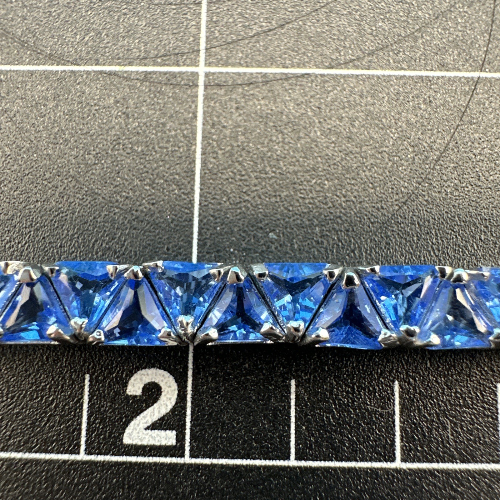 Vintage Suzanne Somers Silver 925 Blue CZ Bracelet 20cm long Thailand