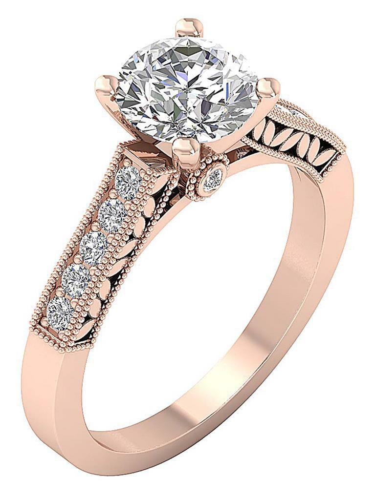 Solitaire Anniversary Ring I1 G 1.40 Ct Round Diamond 14K Yellow Gold 6.40 mm
