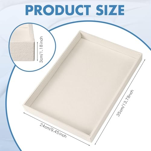 Stackable Jewelry Tray Jewelry Organizer Tray Showcase Display Empty 4 Beige