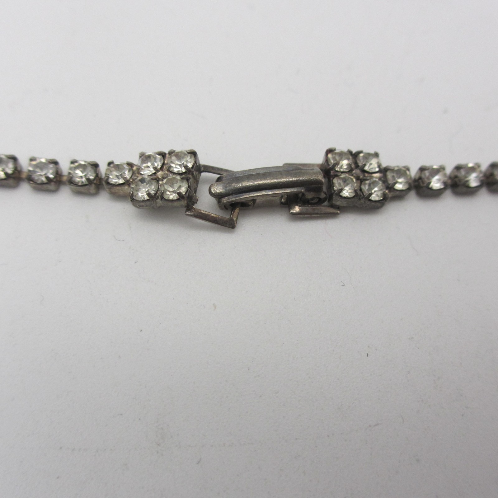 Vintage Rhinestone Necklace Prong Set Dainty Special Occasion 16 Inch