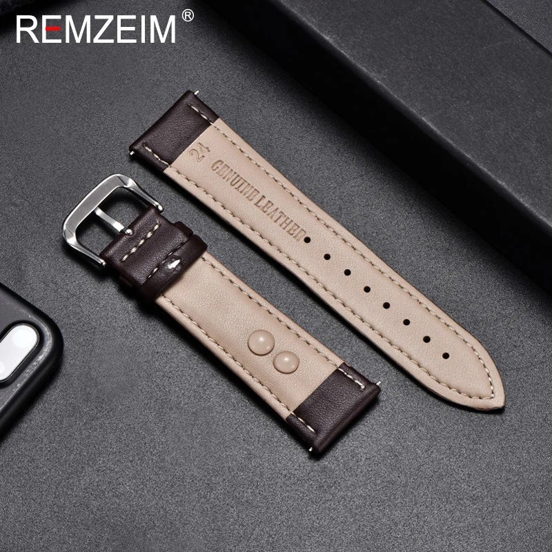 16mm 18mm 20mm 22mm 24mm Genuine Leather Watch Band Strap Bracelet