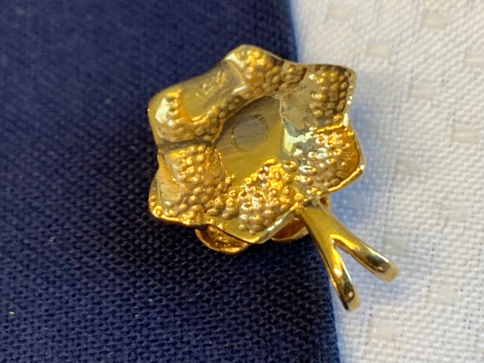 14K Yellow Gold Diamond Flower Pendant 3.29g Fine Jewelry Rose Charm *READ*
