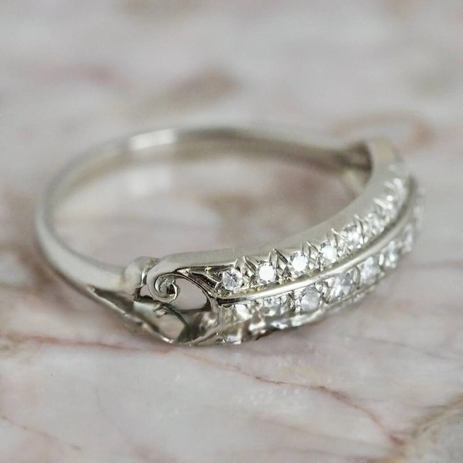 0.36Ct White Round Moissanite Wedding Anniversary Band Ring 925 Sterling Silver