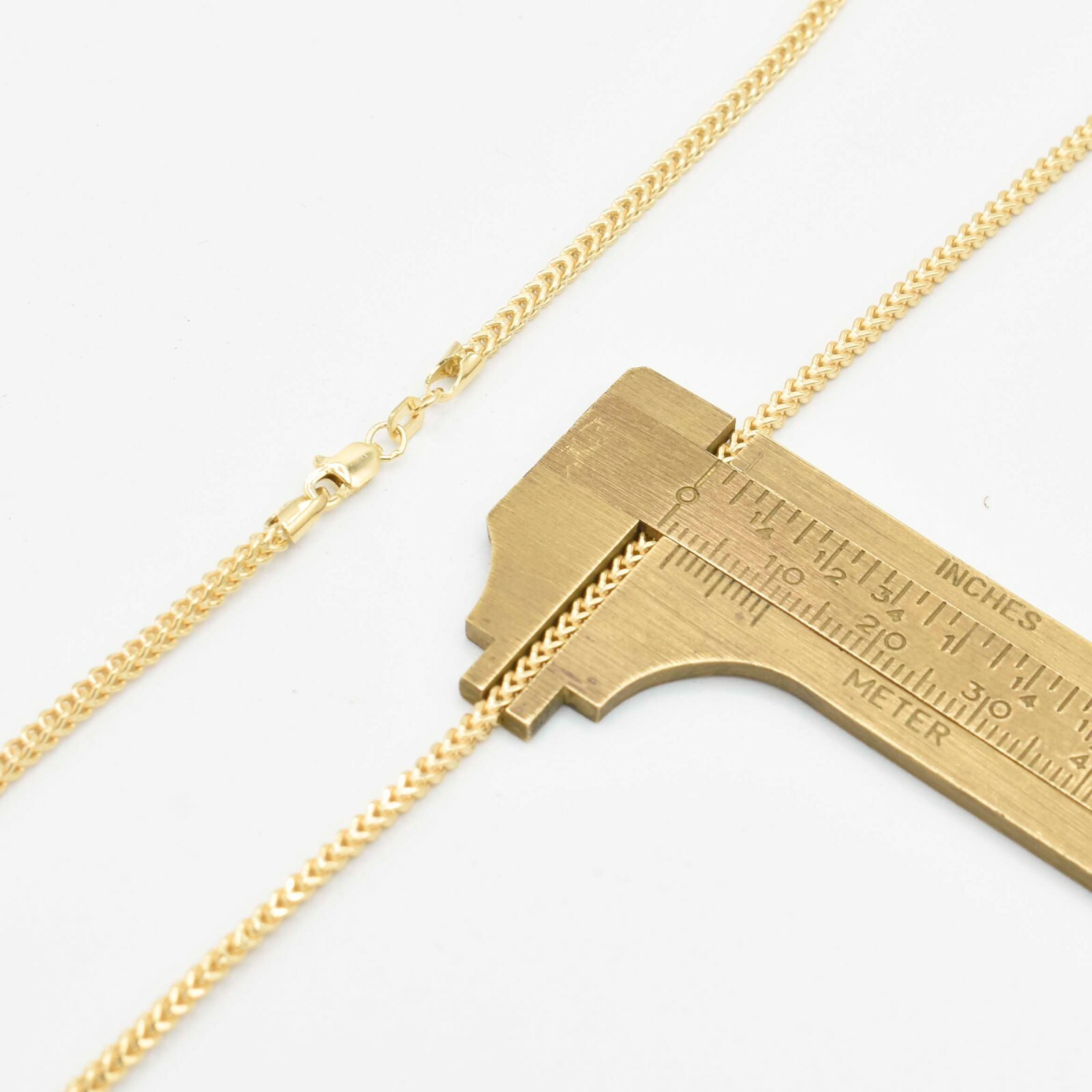 2.2mm Italian Square Franco Link Chain Necklace Real 10K Yellow Gold All Sizes