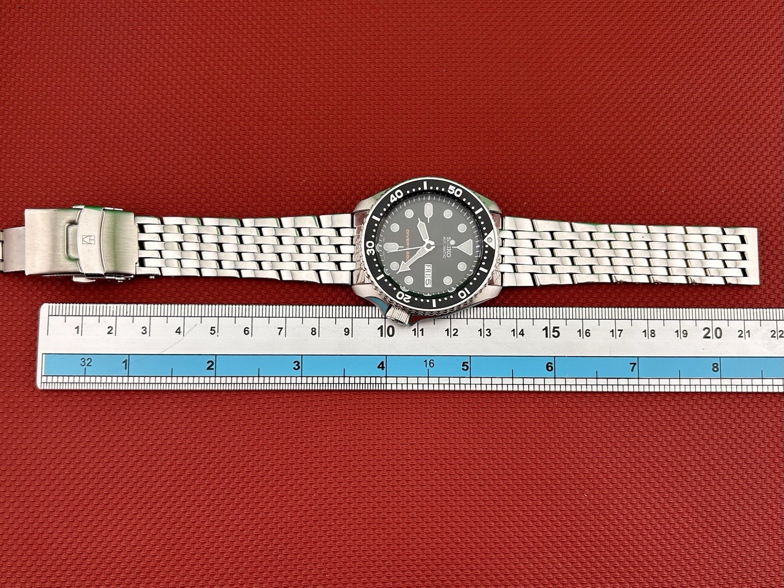 Seiko Diver SKX007 7S26-0020 w/ Steel Beads Of Rice Bracelet + PROOF OF SERVICE