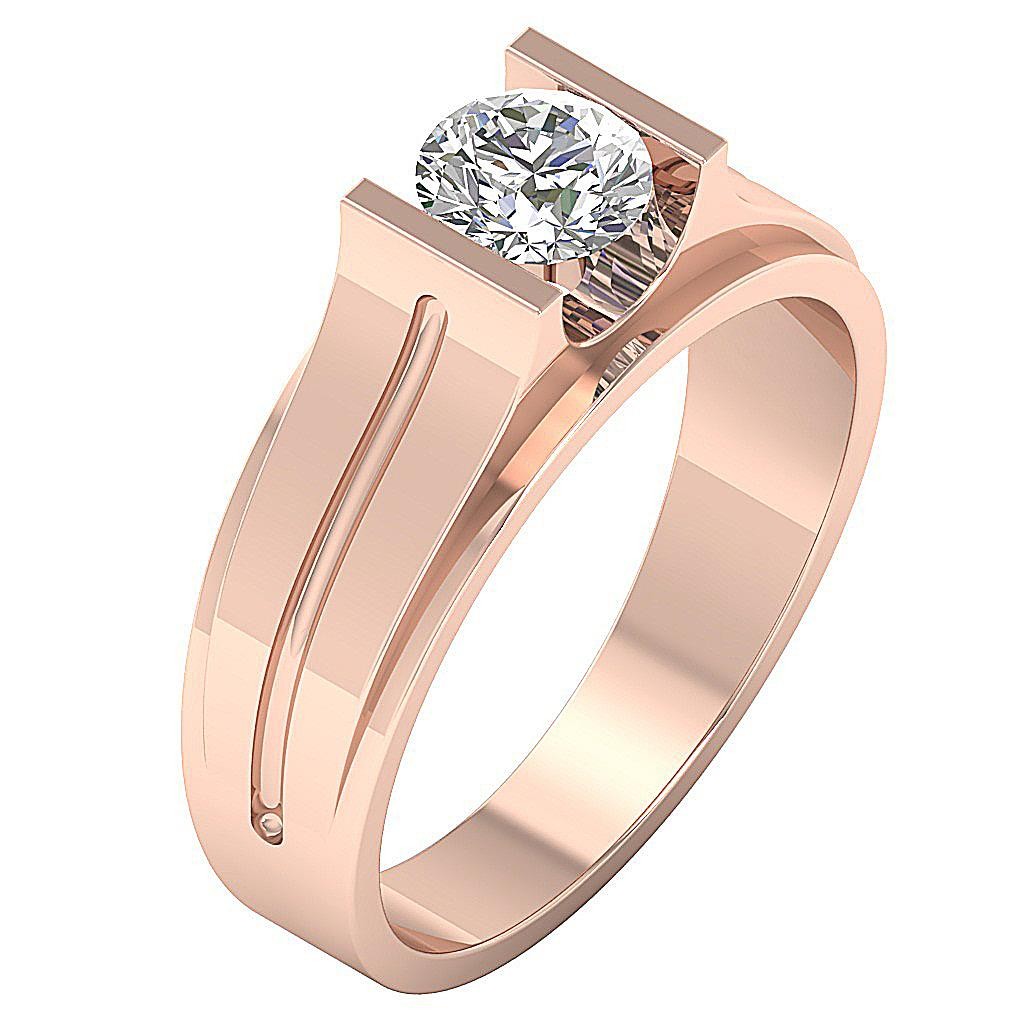 VS F 2.00 – 3.00 Ct Solitaire Lab Grown Diamond Men’s Engagement Ring 14K Gold