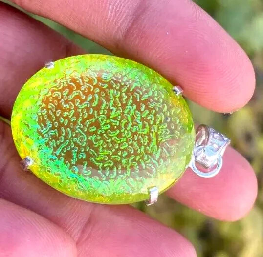 105 Ct+ Natural Oval Monarch Fire Opal Doublet 925 Solid Silver Pendant Gemstone