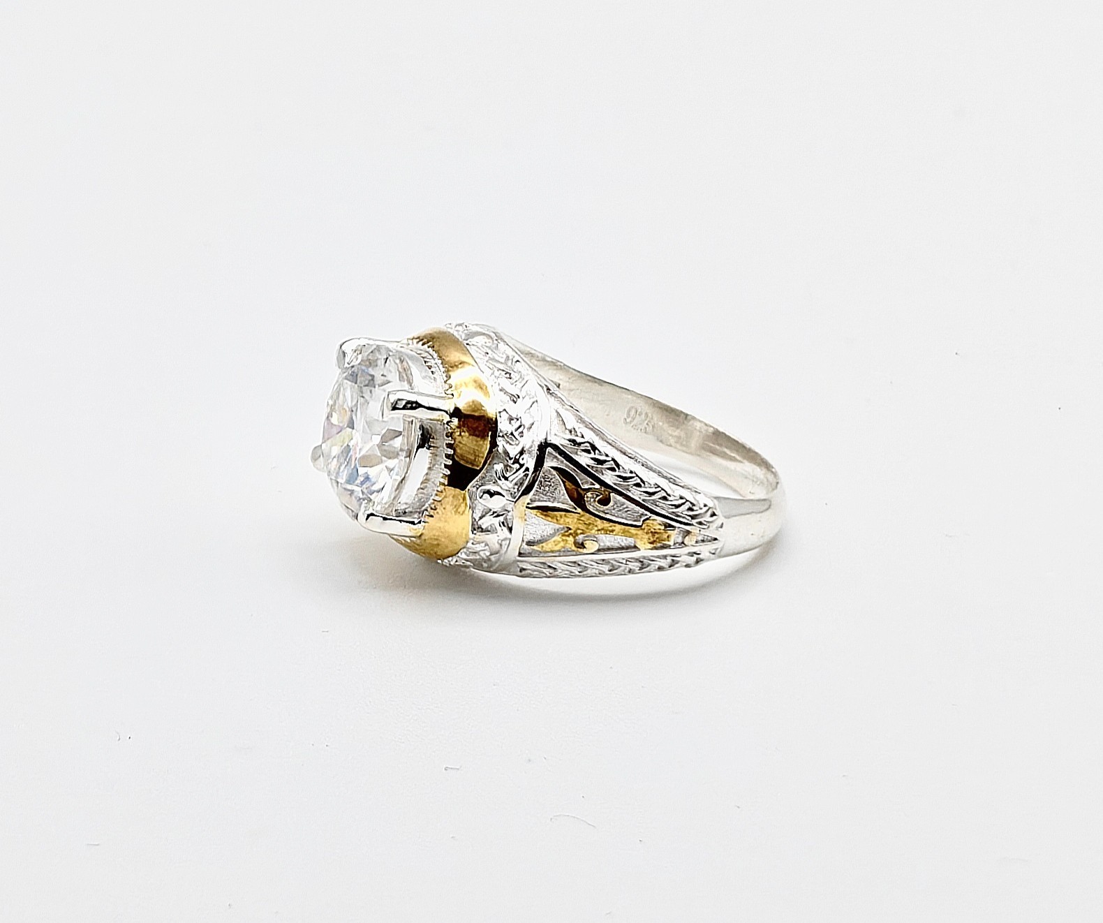Rare 4.50 Ct Certified Treated White Diamond Solitaire, 925 Silver Rings